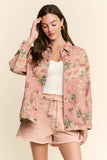 Floral Print Denim Long Sleeve Jacket