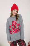 BE MERRY & BRIGHT CREWNECK KNIT PULLOVER SWEATER