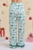 Christmas Toile Printed Pajama Set