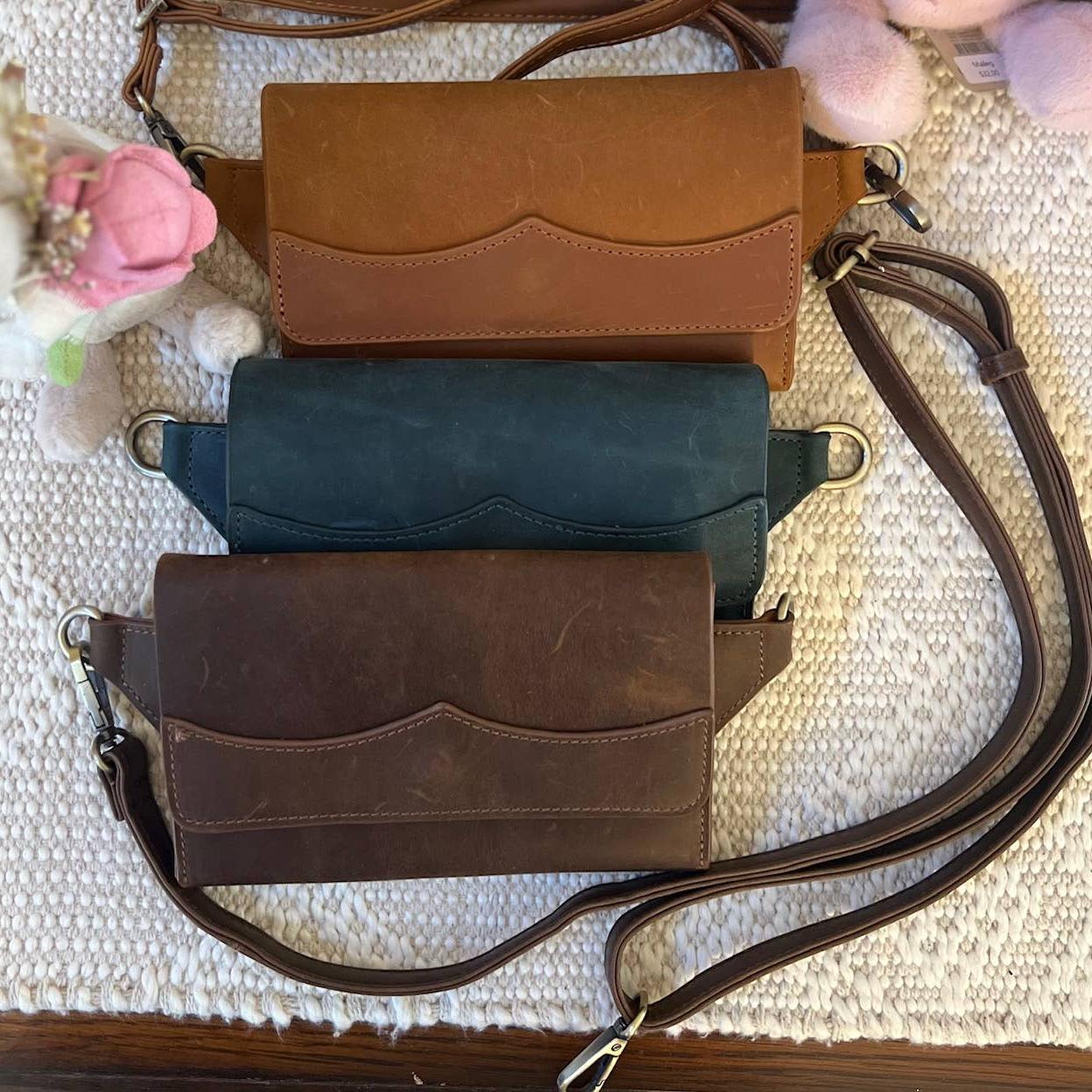 Vintage leather fanny pack sling bag waist bag