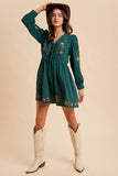 Embroidered Homestead Cotton Mini Dress