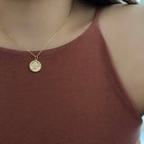 Coin Necklace 18k Gold Filled Gold Plated Honeybee Queen Bee