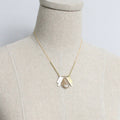 Quartz and brass Artdeco necklace