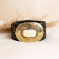 WIDE BLACK LEATHER BELT MERCURIO
