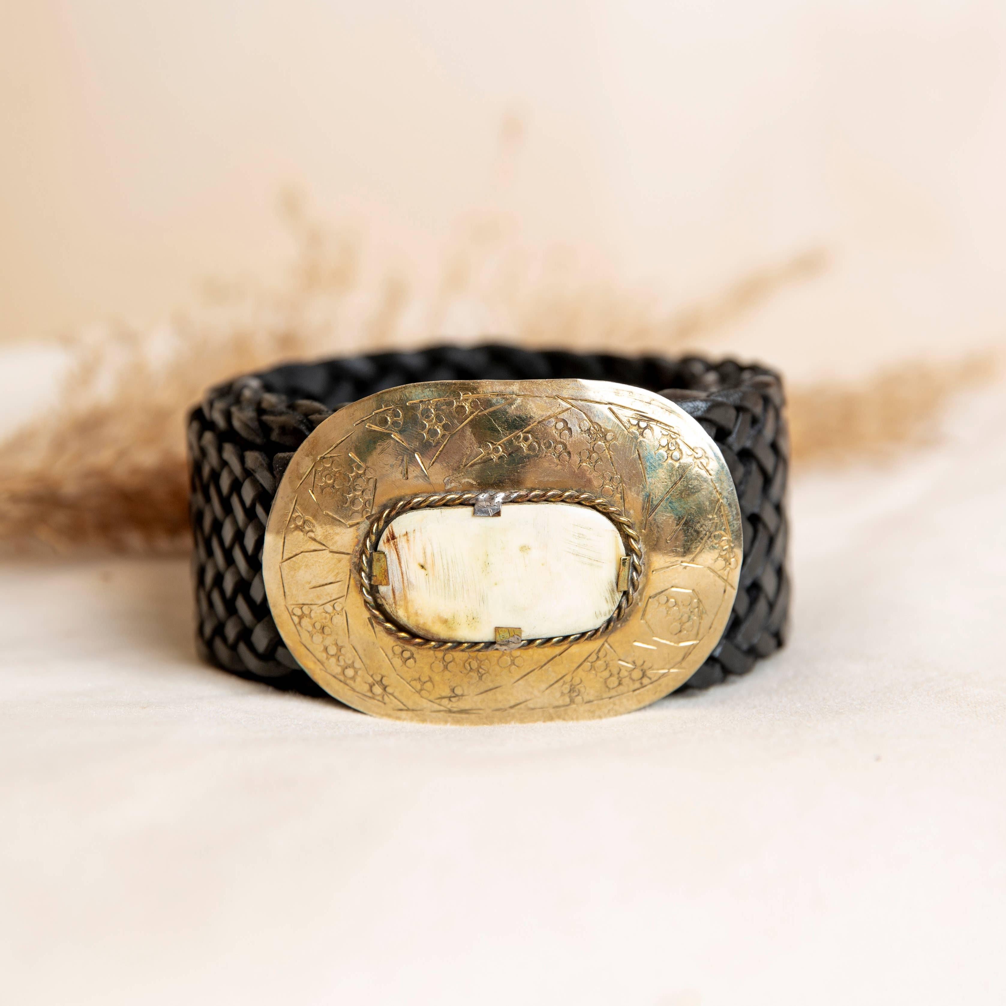 WIDE BLACK LEATHER BELT MERCURIO