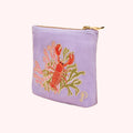 Velvet Embroidered Mini Pouch - Lobster Buddies, Lavender