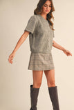Short Puff Sleeve Sweater Cardigan