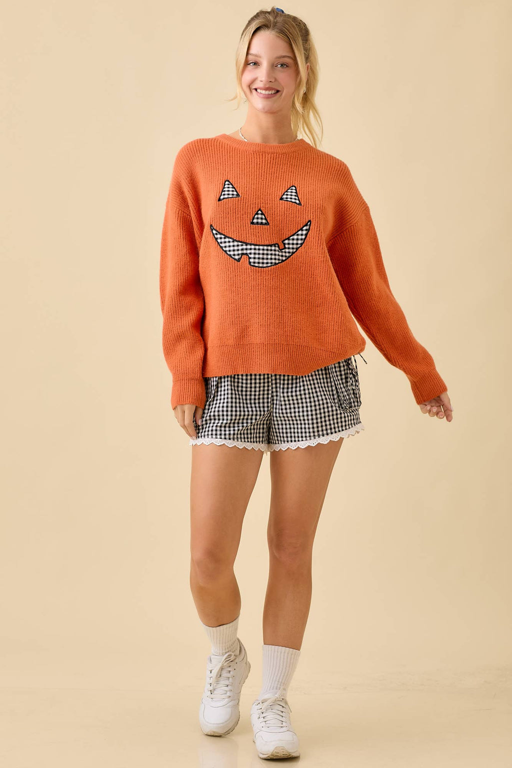 Georgia Pumpkin Patchwork Sweater