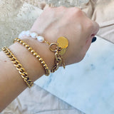 Gold or Silver Beaded adjustable bracelet waterproof