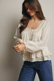 Rebecca Ruffle Hem Peasant Blouse