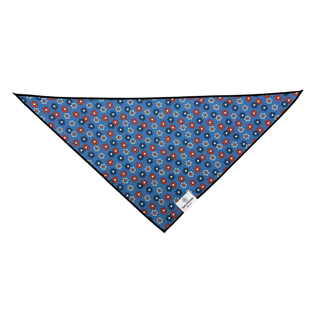 Blue Floral Dog Bandana