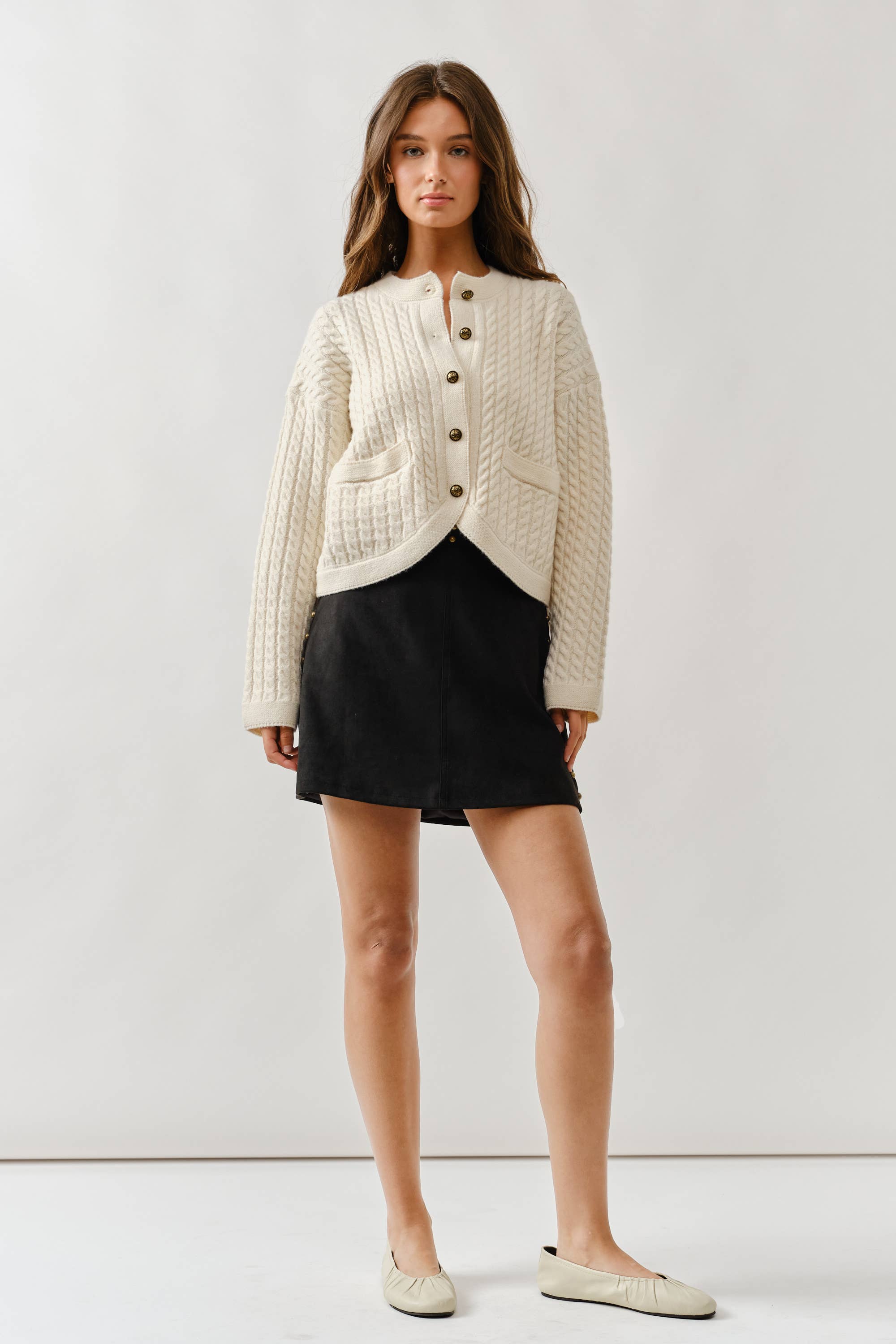 Tina Mini Skirt in Suede