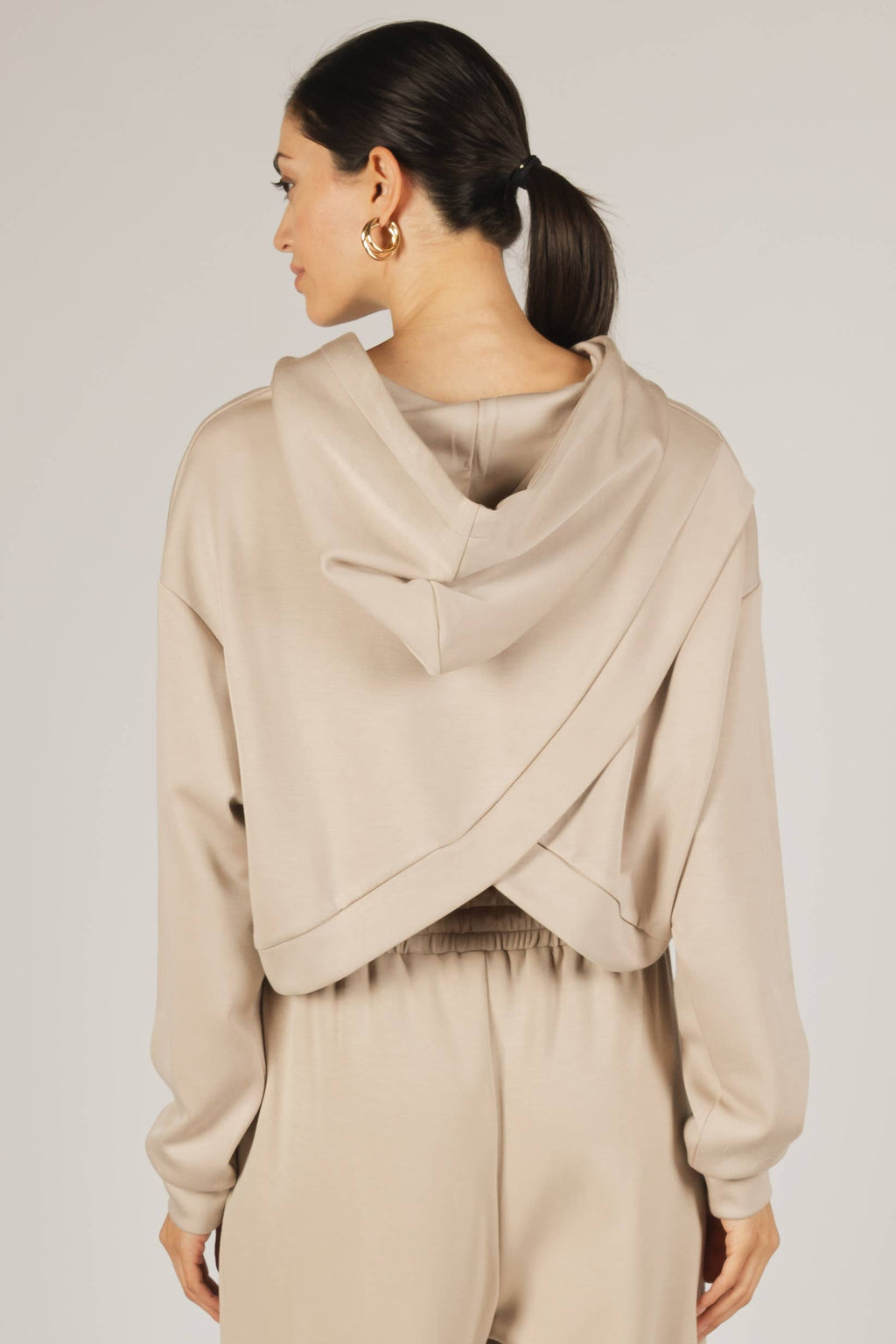 Cropped Scuba Modal Hoodie