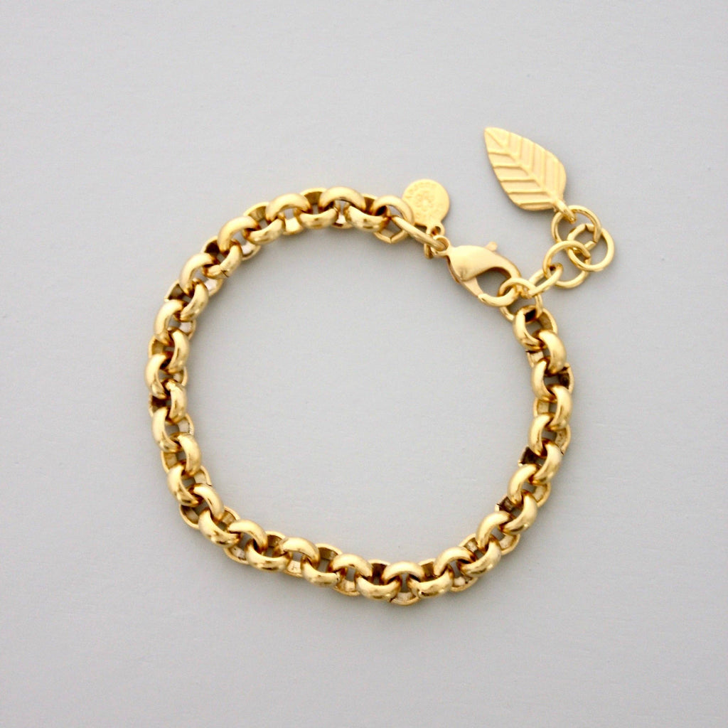 18k matte gold chain bracelet