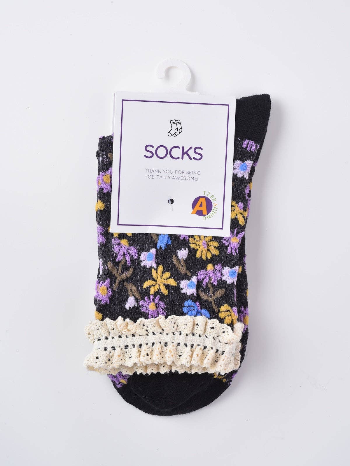 Rufia - Lace Trim Floral Garden Socks