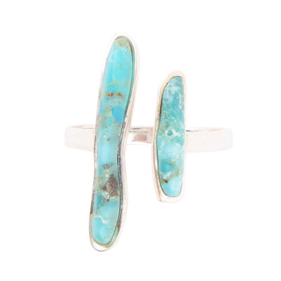 Size Adjustable Turquoise and Sterling Silver RIng