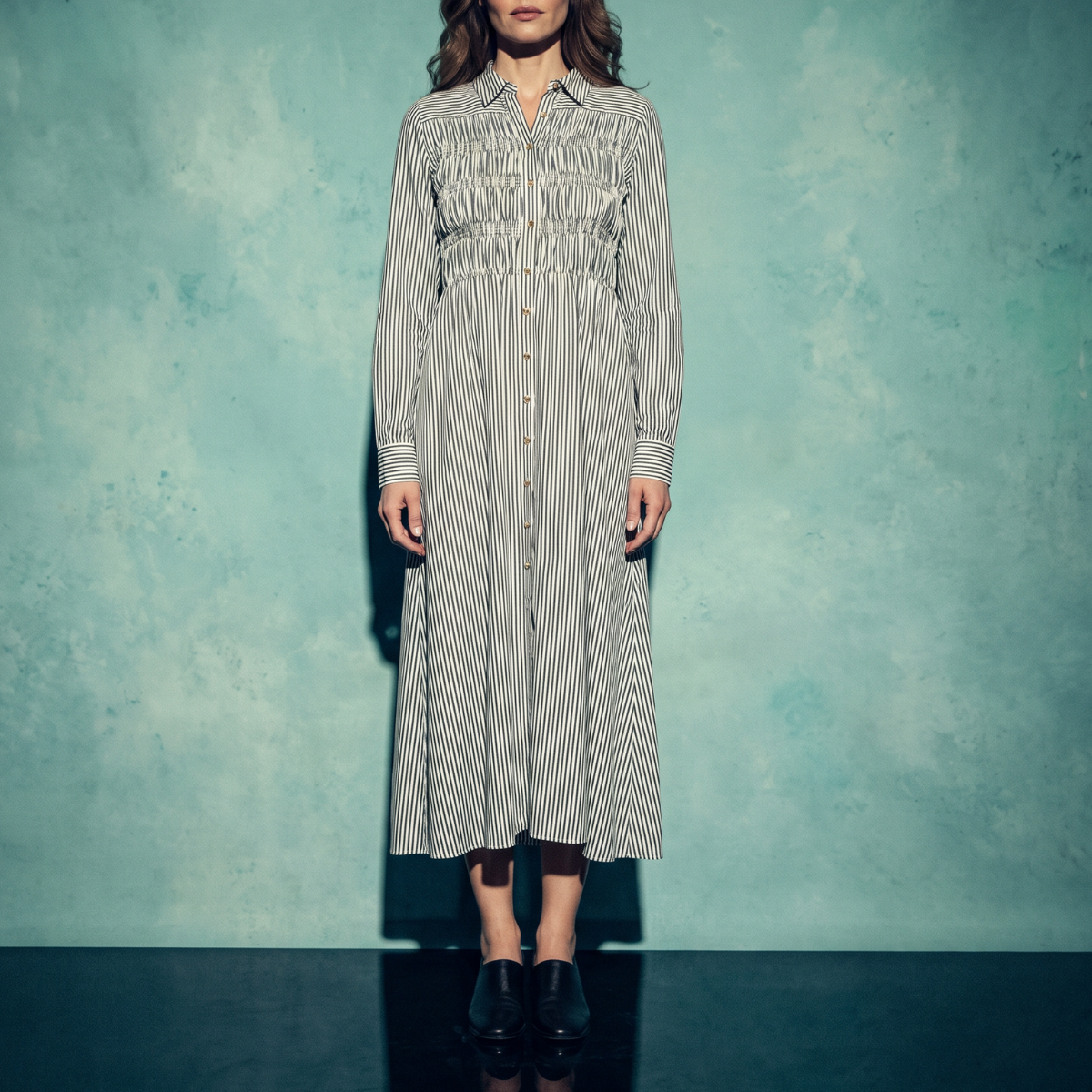 Leanne Striped Shirt Dress