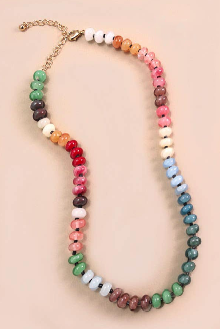 Agate Semi Precious Bead Necklace