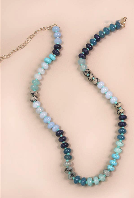 Agate Semi Precious Bead Necklace