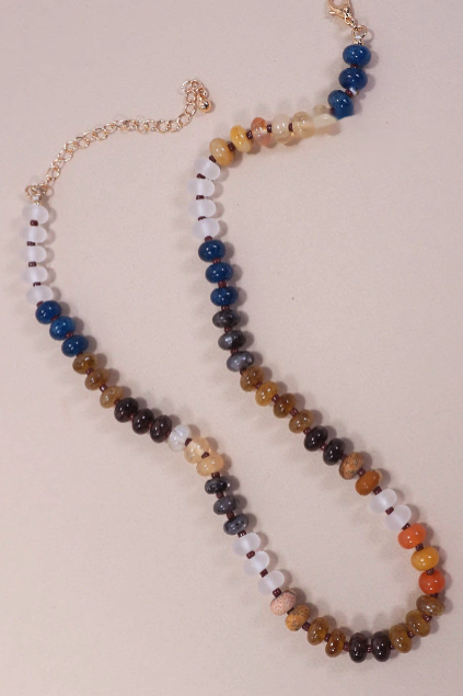 Agate Semi Precious Bead Necklace