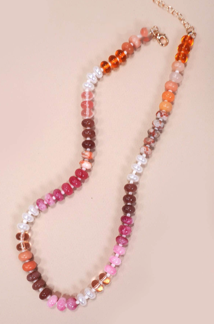 Agate Semi Precious Bead Necklace