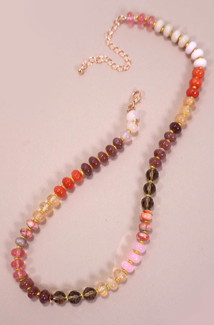 Agate Semi Precious Bead Necklace