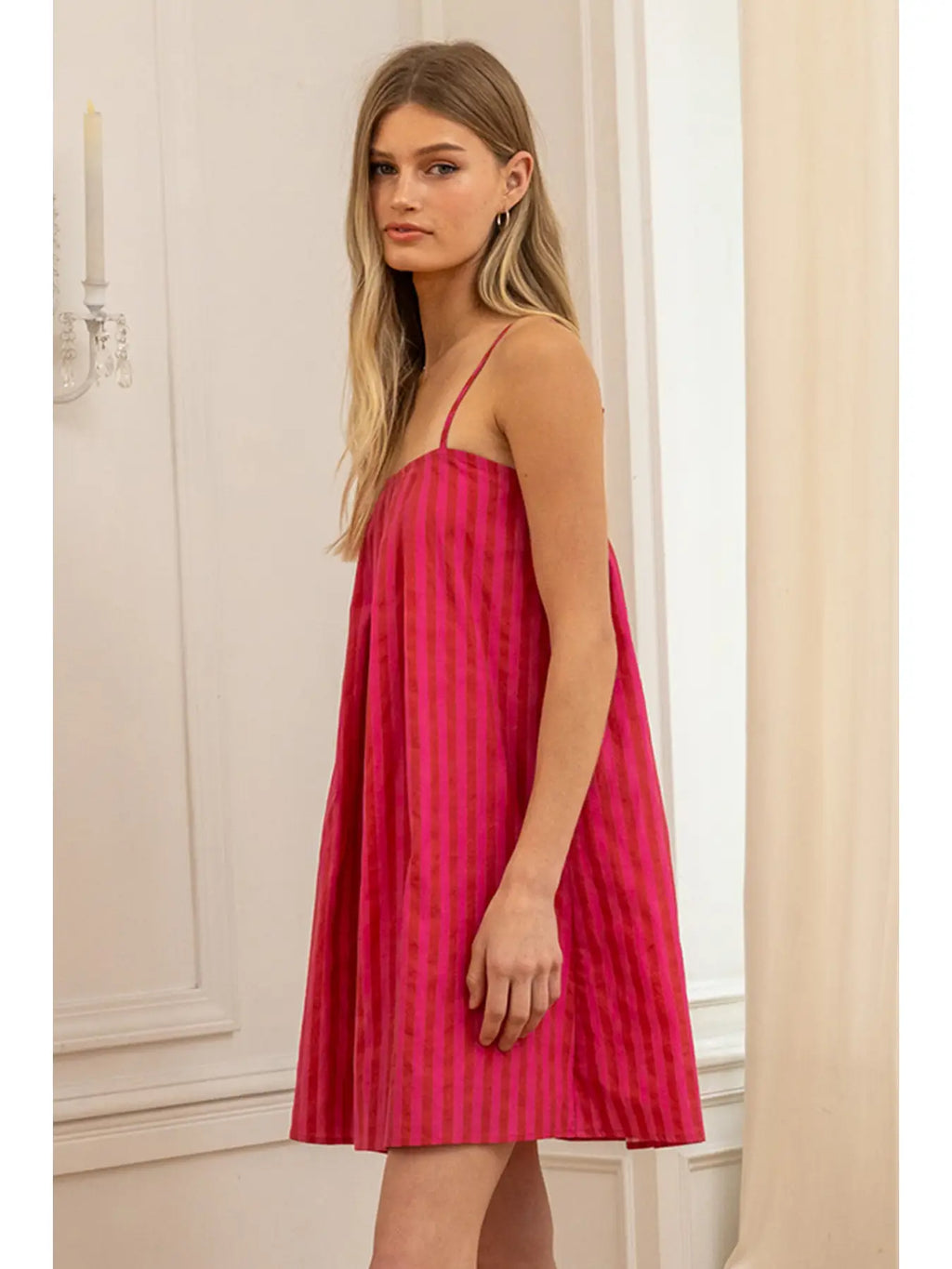 Tinsley Candy Stripe Babydoll Mini Dress