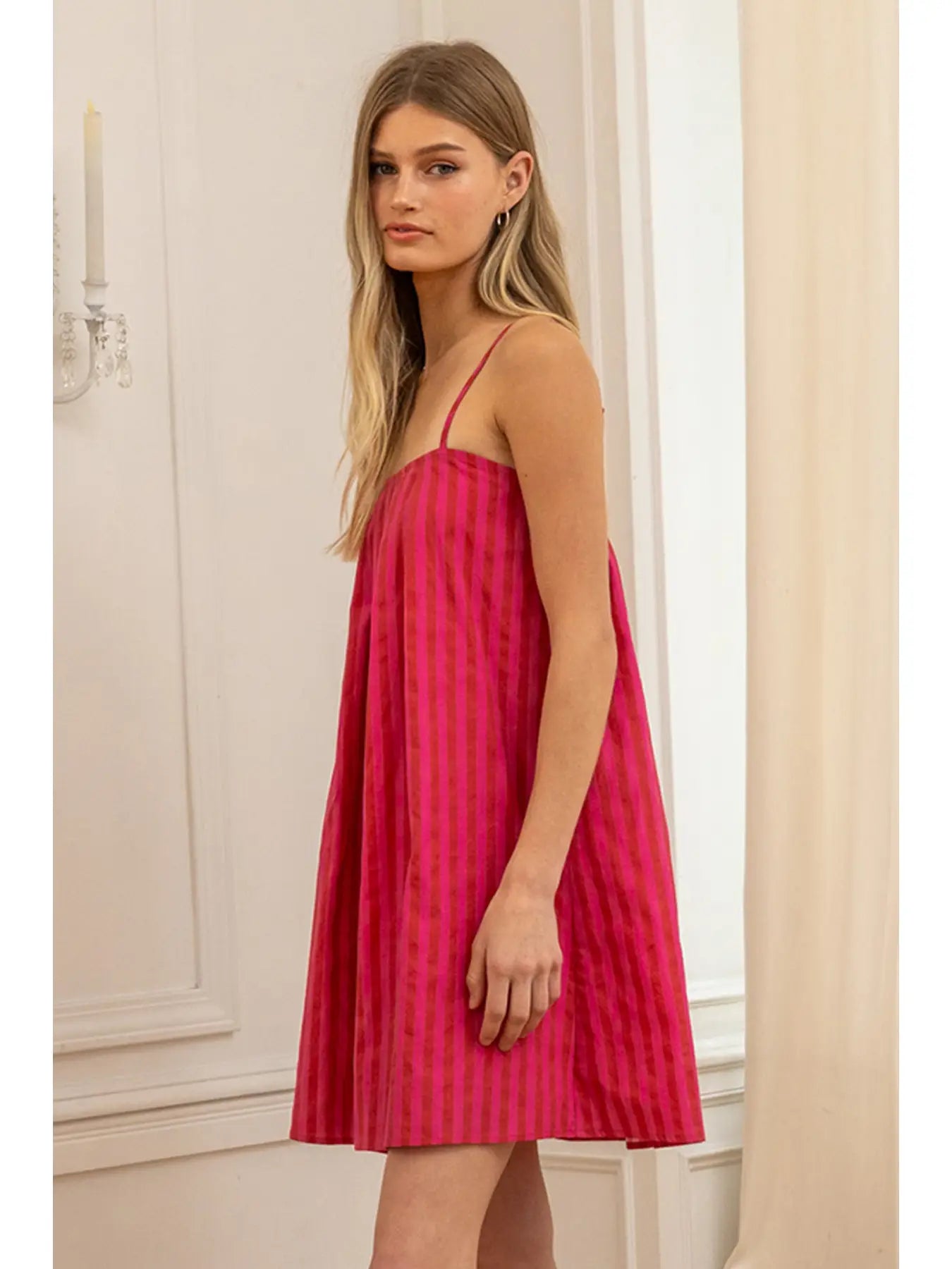 Tinsley Candy Stripe Babydoll Mini Dress