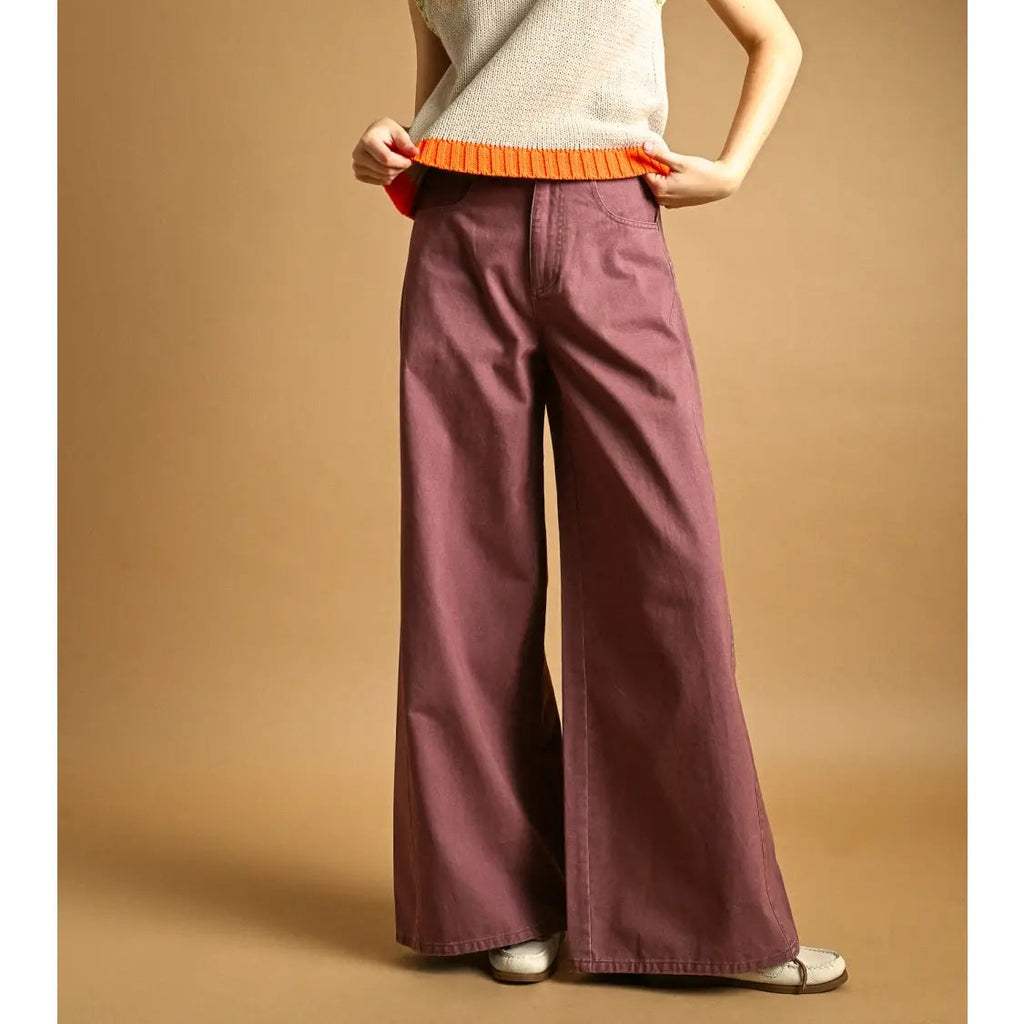 Sydney Washed Color Wide Leg Pants