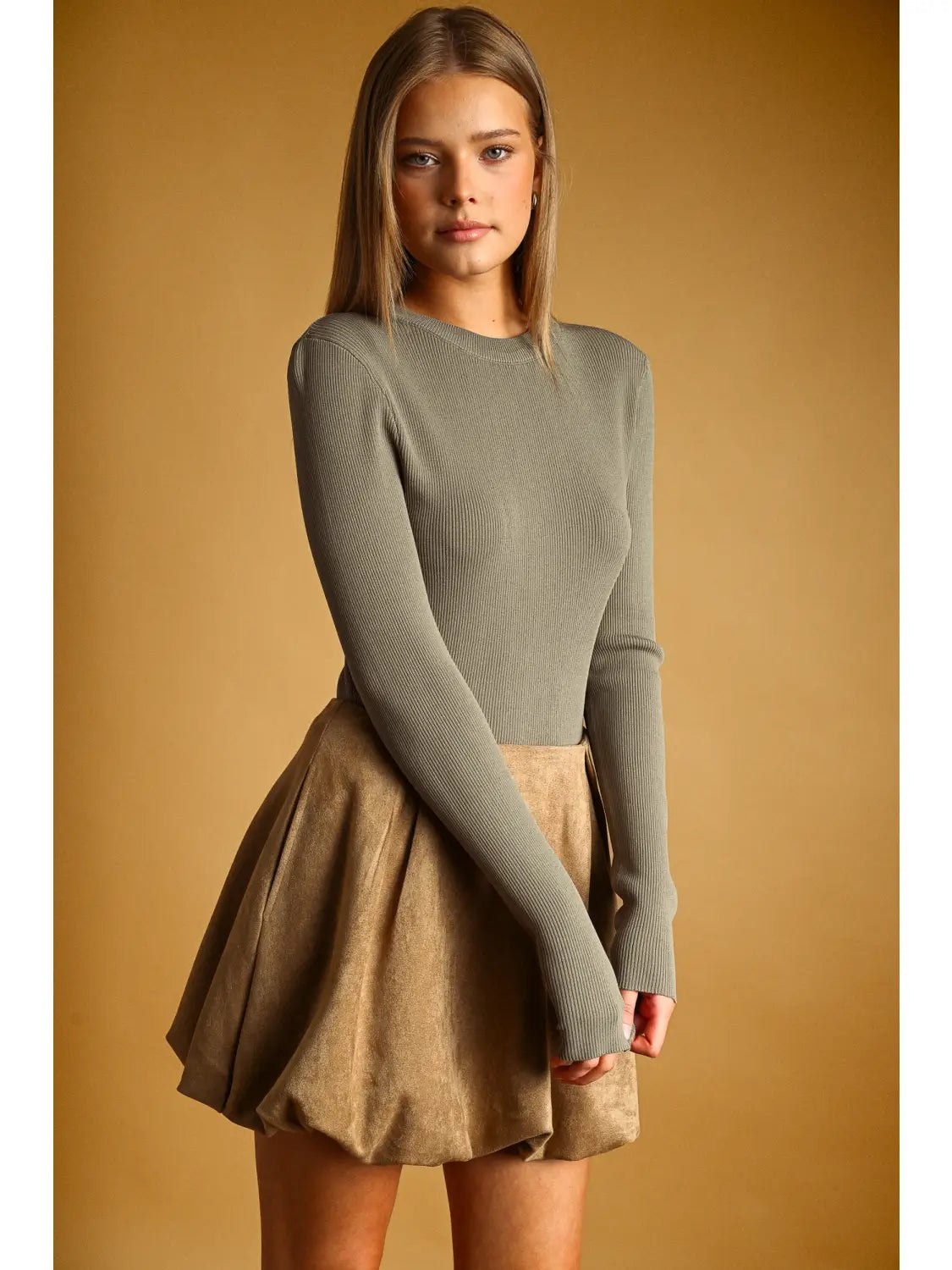 Robin Ribbed Long Sleeve Basic Top - 3 Colors