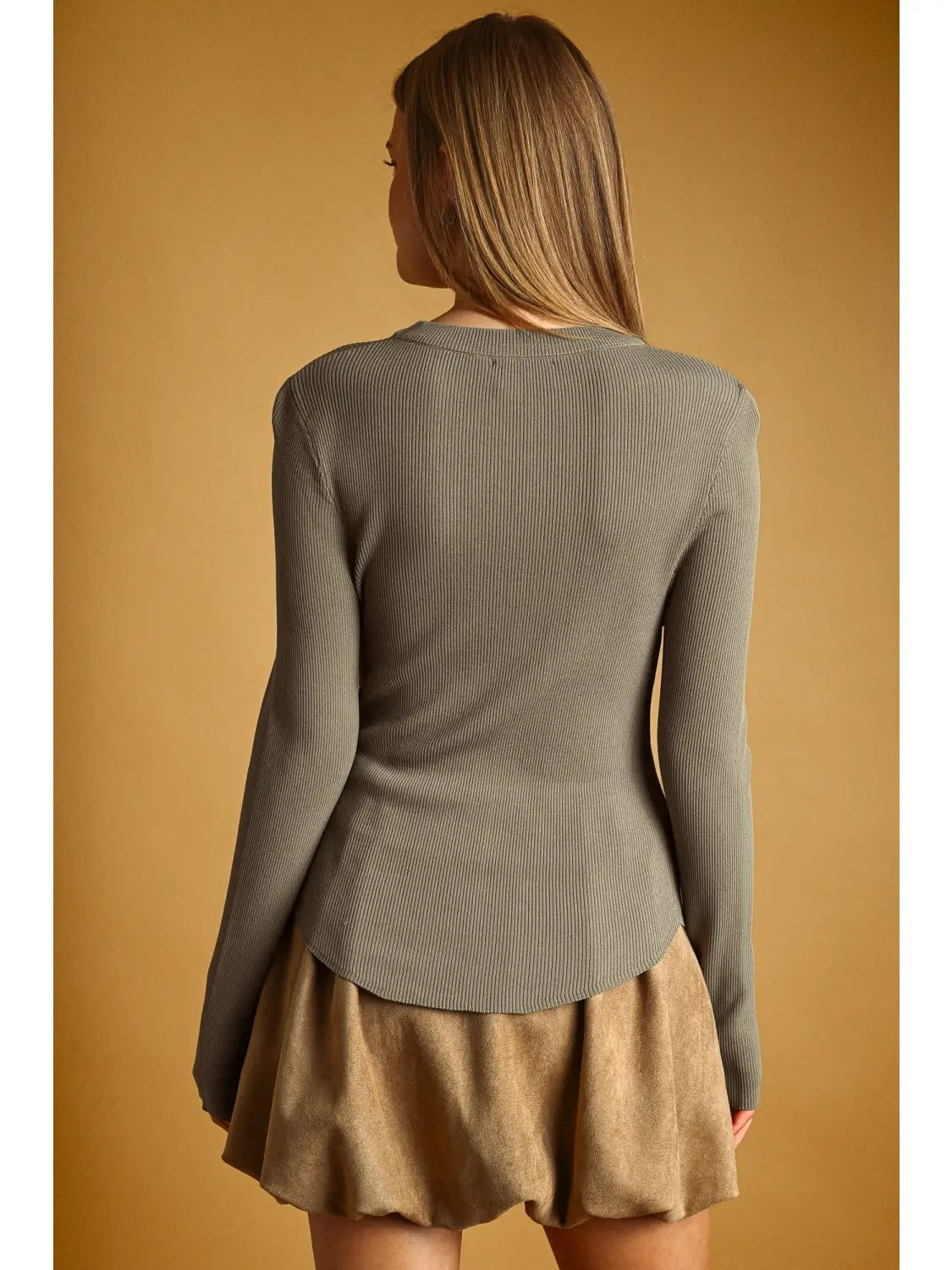 Robin Ribbed Long Sleeve Basic Top - 3 Colors