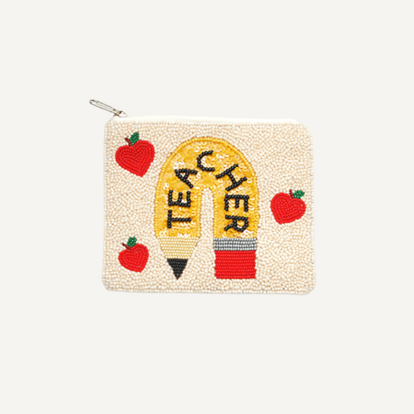 Teacher Sequin Coin Purse